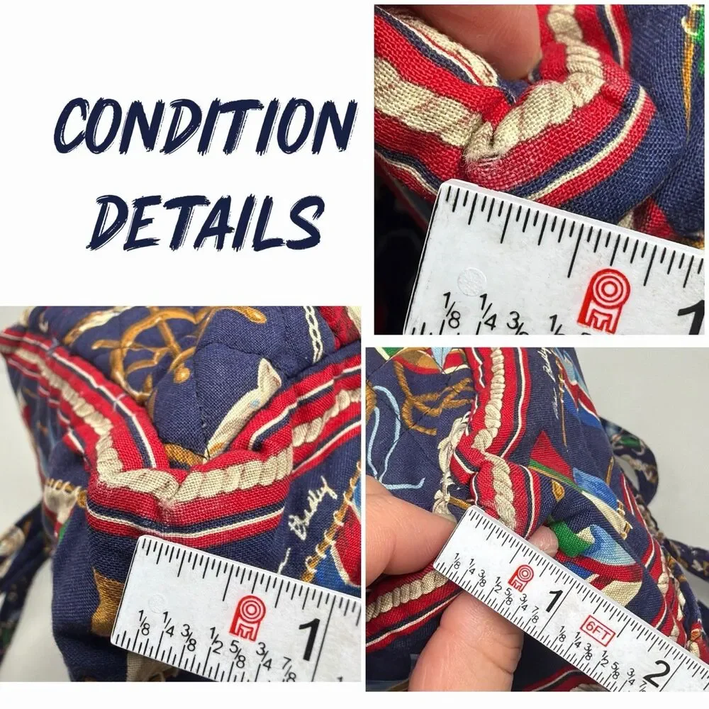 Vera Bradley Regatta 1994 Vintage Navy Duffel Travel Bag Retired - Picture 2 of 16